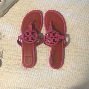 Tory Burch Miller Sandals 
Fuscia pink color 8.5